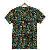 Abstract Graffiti Neon Monsters Print Pattern T-Shirt-grizzshop