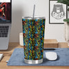 Abstract Graffiti Neon Monsters Print Pattern Tumbler-grizzshop