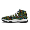 Abstract Graffiti Neon Monsters Print Pattern White Bball Shoes-grizzshop