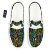 Abstract Graffiti Neon Monsters Print Pattern White Loafers-grizzshop