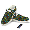 Abstract Graffiti Neon Monsters Print Pattern White Loafers-grizzshop