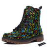 Abstract Graffiti Neon Monsters Print Pattern Work Boots-grizzshop