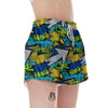 Abstract Graffiti Print Women's Shorts-grizzshop