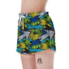 Abstract Graffiti Print Women's Shorts-grizzshop