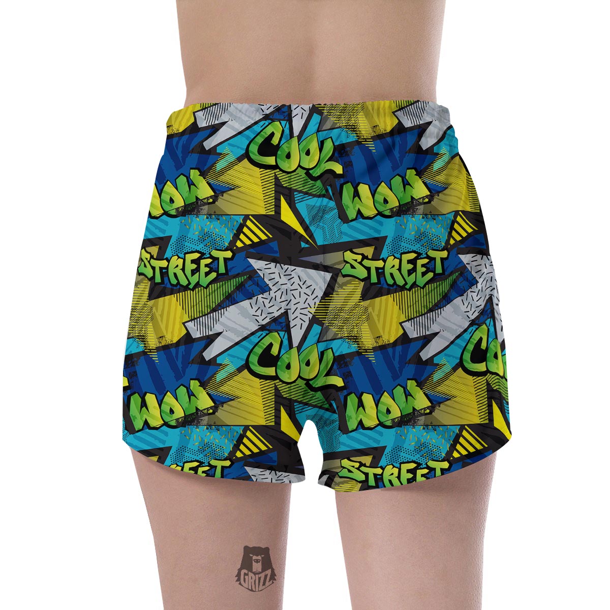 Abstract Graffiti Print Women's Shorts-grizzshop