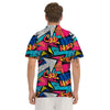 Abstract Graffiti Wow Print Men's Golf Shirts-grizzshop