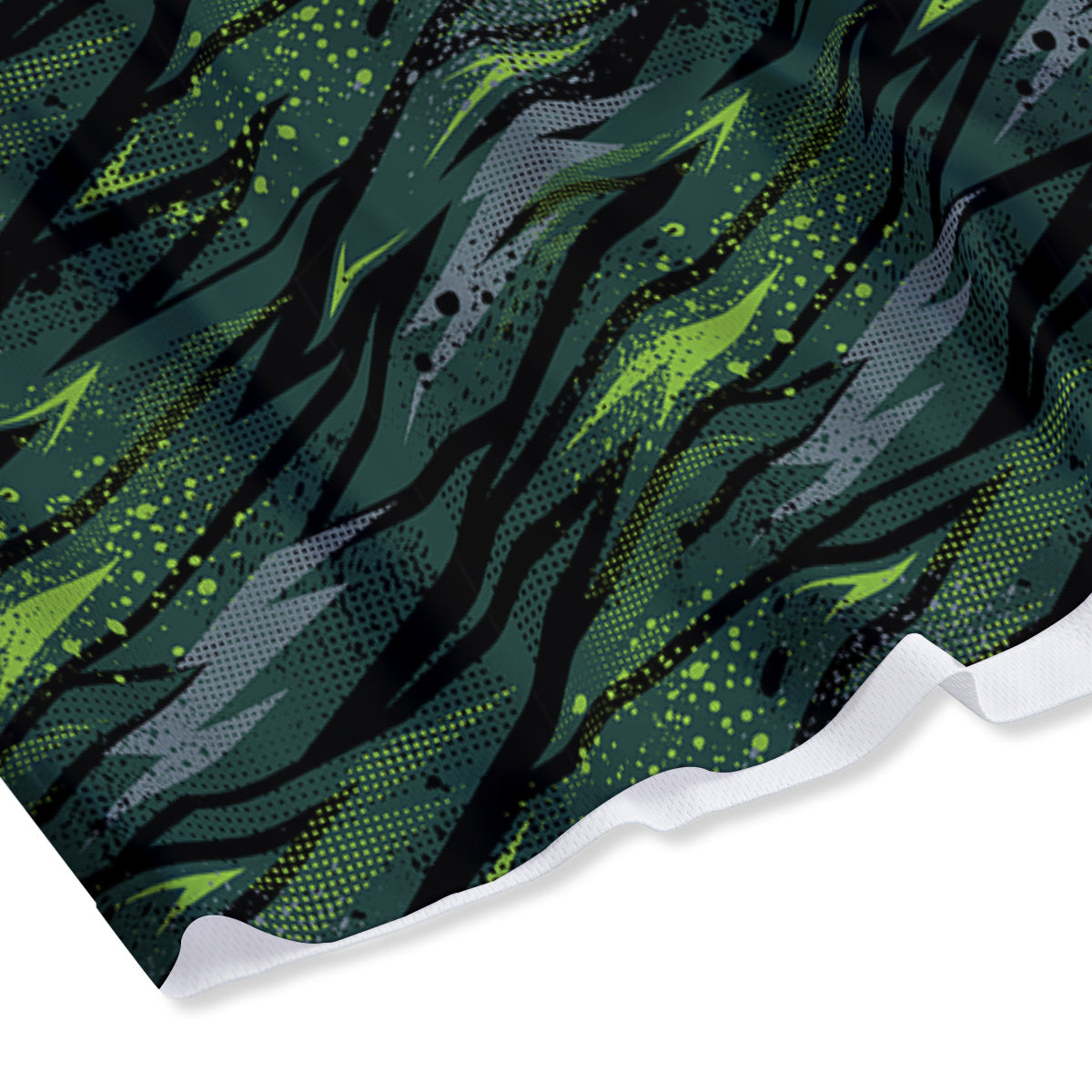 Abstract Green Lightning Print Pattern Mesh Shorts-grizzshop