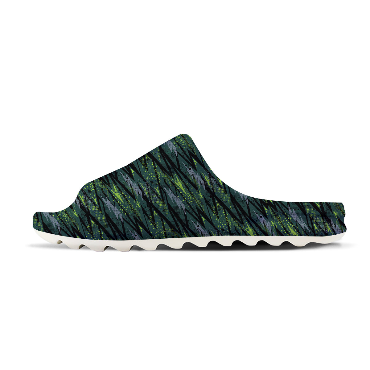 Abstract Green Lightning Print Pattern Sandals-grizzshop