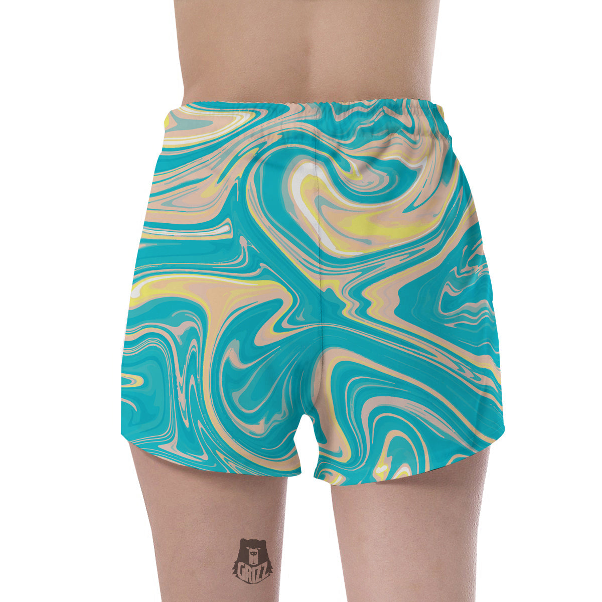 Abstract Green Marble Women's Shorts-grizzshop