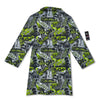 Abstract Grey And Neon Green Graffiti Print Pattern Bathrobe-grizzshop