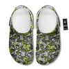 Abstract Grey And Neon Green Graffiti Print Pattern Clog-grizzshop