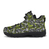 Abstract Grey And Neon Green Graffiti Print Pattern Hiking Shoes-grizzshop