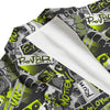 Abstract Grey And Neon Green Graffiti Print Pattern Men's Blazer-grizzshop