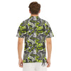 Abstract Grey And Neon Green Graffiti Print Pattern Men's Golf Shirts-grizzshop