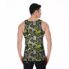 Abstract Grey And Neon Green Graffiti Print Pattern Men's Tank Top-grizzshop