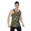 Abstract Grey And Neon Green Graffiti Print Pattern Men's Tank Top-grizzshop