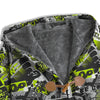 Abstract Grey And Neon Green Graffiti Print Pattern Men's Windbreaker Jacket-grizzshop