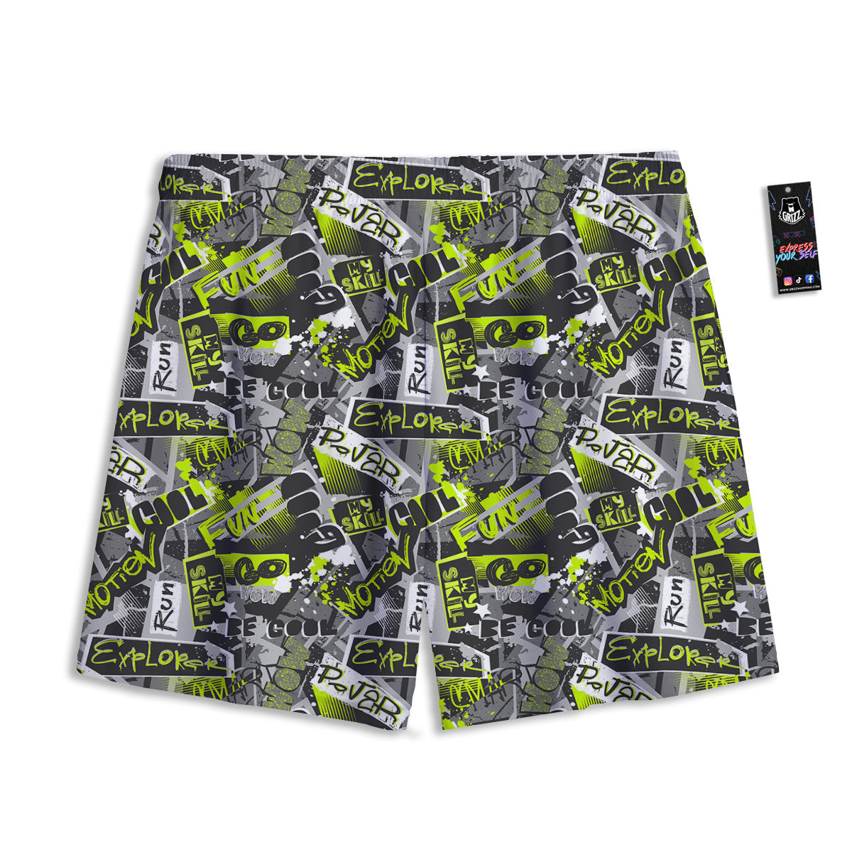 American Flag Grunge Print Pattern Mesh Shorts