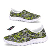 Abstract Grey And Neon Green Graffiti Print Pattern Nurse Shoes-grizzshop