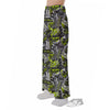 Abstract Grey And Neon Green Graffiti Print Pattern Pajama Pants-grizzshop