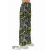 Abstract Grey And Neon Green Graffiti Print Pattern Pajama Pants-grizzshop