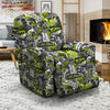 Abstract Grey And Neon Green Graffiti Print Pattern Recliner Slipcover-grizzshop