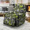 Abstract Grey And Neon Green Graffiti Print Pattern Recliner Slipcover-grizzshop