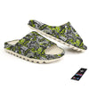 Abstract Grey And Neon Green Graffiti Print Pattern Sandals-grizzshop