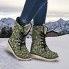 Abstract Grey And Neon Green Graffiti Print Pattern Snow Boots-grizzshop