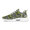 Abstract Grey And Neon Green Graffiti Print Pattern Tennis Shoes-grizzshop