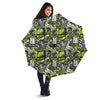 Abstract Grey And Neon Green Graffiti Print Pattern Umbrella-grizzshop