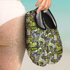 Abstract Grey And Neon Green Graffiti Print Pattern Water Shoes-grizzshop