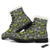 Abstract Grey And Neon Green Graffiti Print Pattern Winter Boots-grizzshop