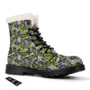 Abstract Grey And Neon Green Graffiti Print Pattern Winter Boots-grizzshop