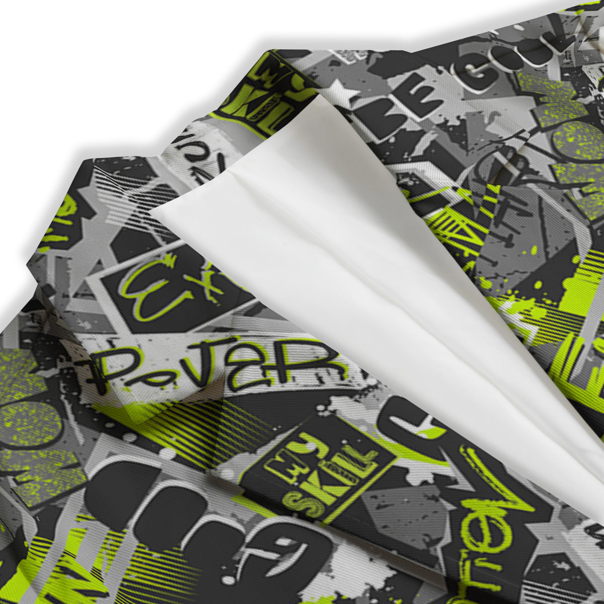 Abstract Grey And Neon Green Graffiti Print Pattern Women's Blazer-grizzshop