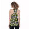 Abstract Grey And Neon Green Graffiti Print Pattern Women's Racerback Tank Top-grizzshop