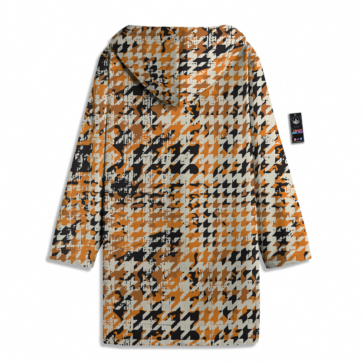 Abstract Grunge Houndstooth Camo Print Pattern Men's Windbreaker Jacket-grizzshop