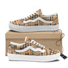 Abstract Grunge Houndstooth Camo Print Pattern Skate Shoes-grizzshop