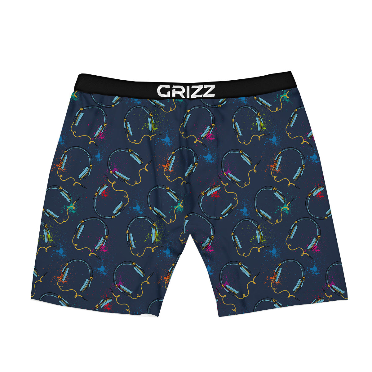 Abstract Headphone Blue Print Pattern Boxer Briefs-grizzshop