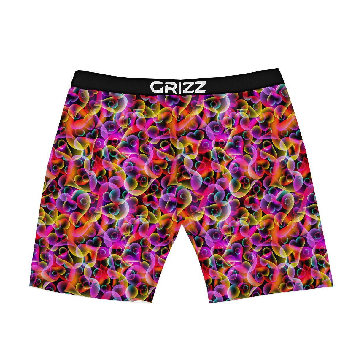 Abstract Hearts Neon Print Pattern Boxer Briefs-grizzshop