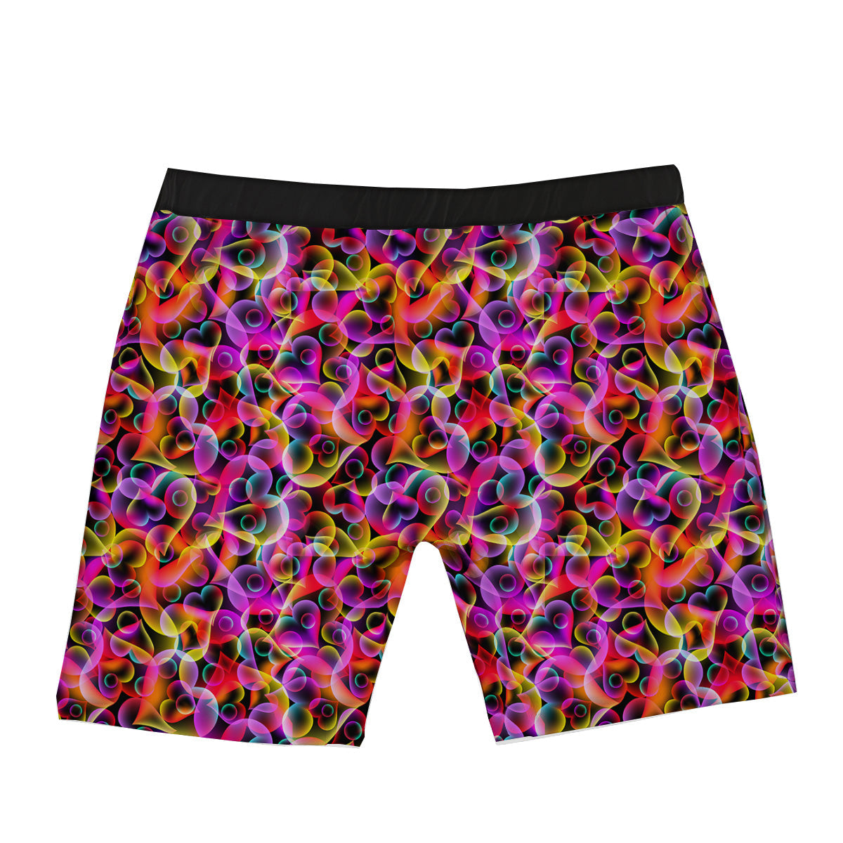 Abstract Hearts Neon Print Pattern Boxer Briefs-grizzshop