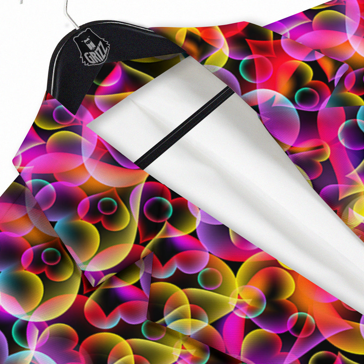Abstract Hearts Neon Print Pattern Men's Sport Coat-grizzshop
