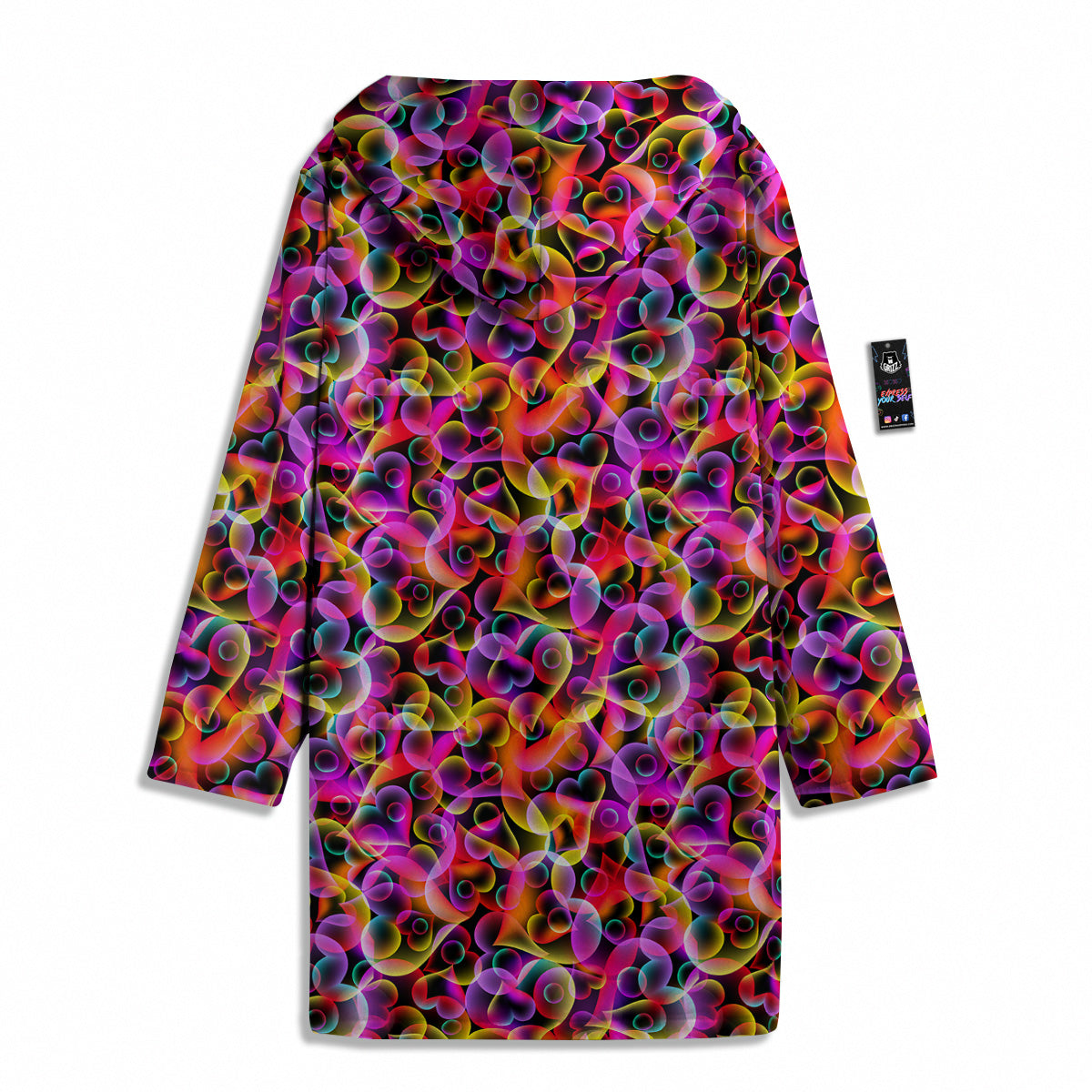 Abstract Hearts Neon Print Pattern Men's Windbreaker Jacket-grizzshop