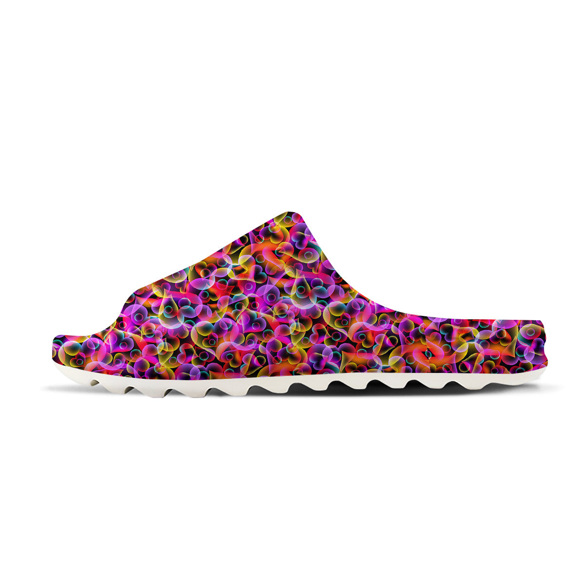 Abstract Hearts Neon Print Pattern Sandals-grizzshop