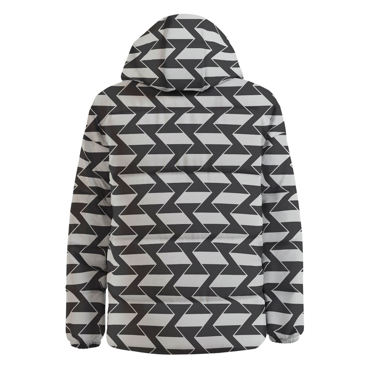 Abstract Heometric Zigzag Print Pattern Down Jacket-grizzshop