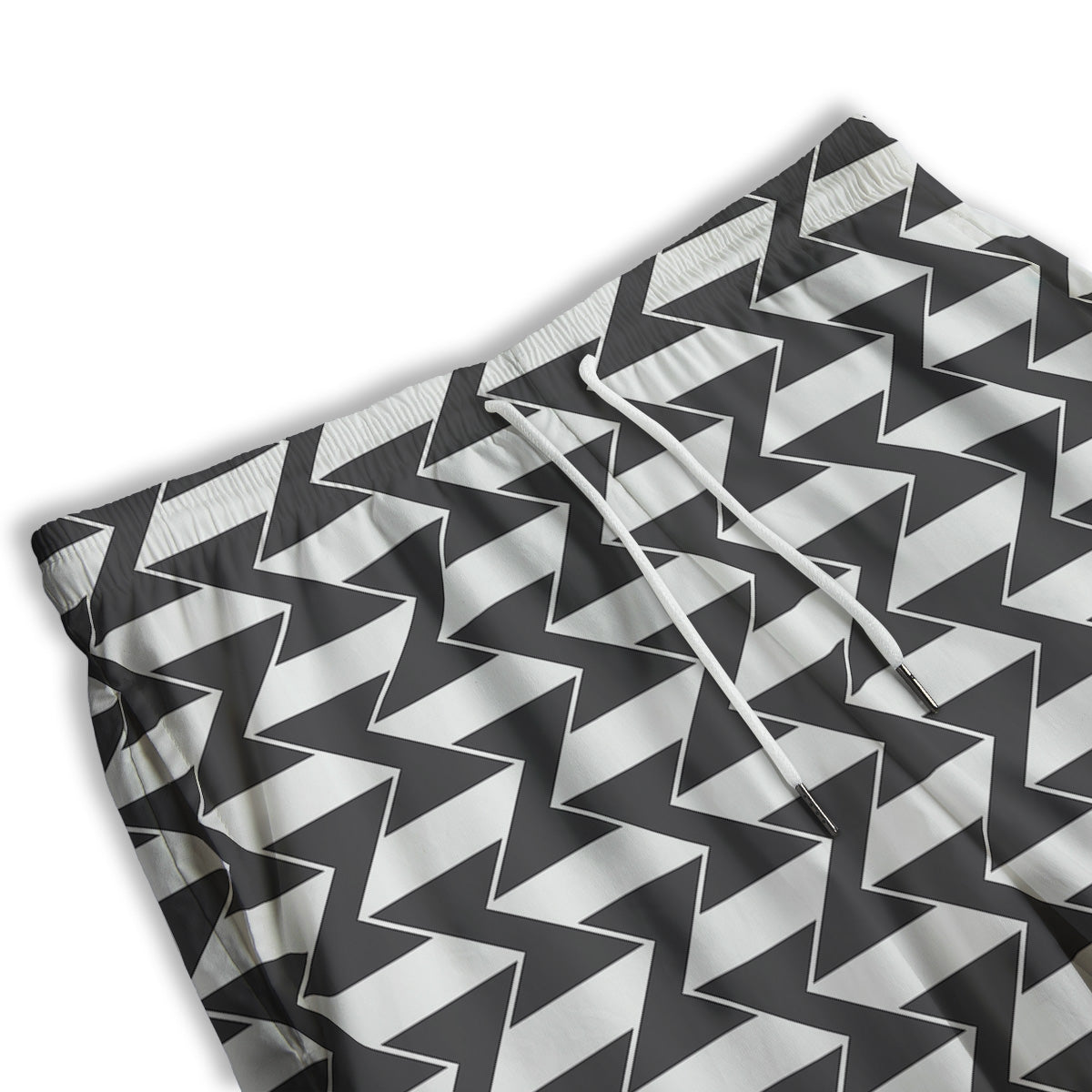Abstract Heometric Zigzag Print Pattern Men's Athletic Shorts-grizzshop