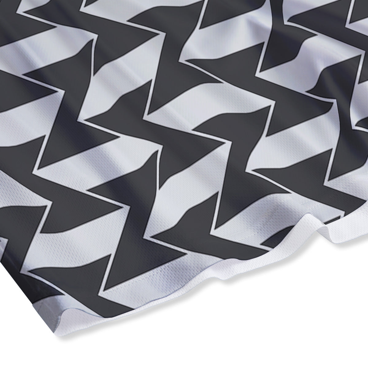 Abstract Heometric Zigzag Print Pattern Mesh Shorts-grizzshop