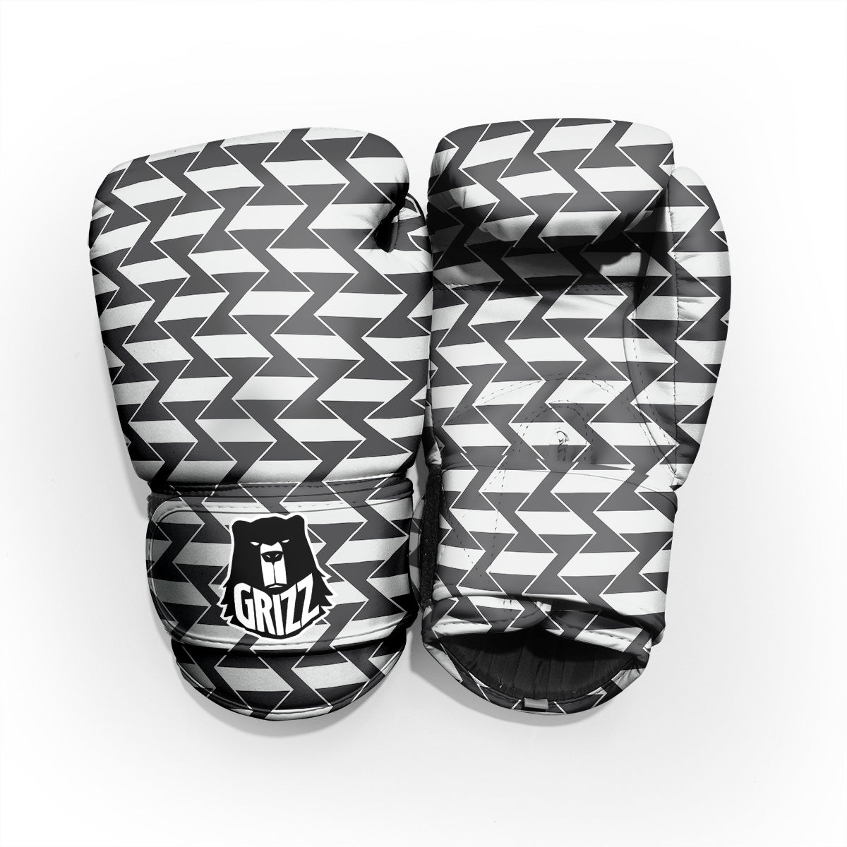 Abstract Heometric Zigzag Print Pattern Sparring Gloves-grizzshop