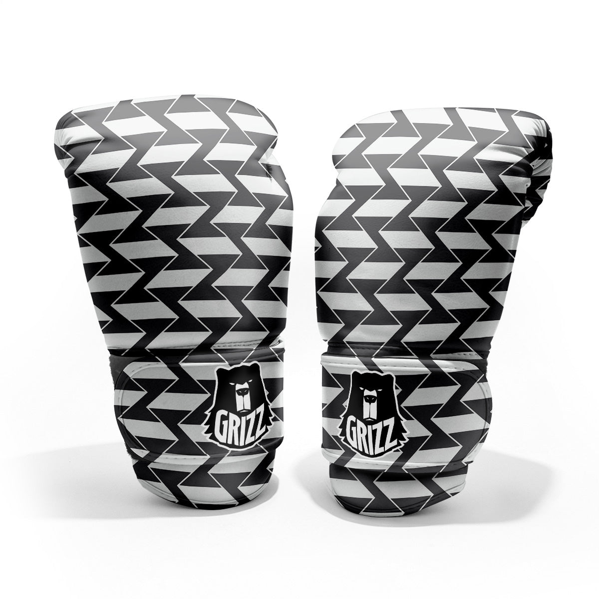 Abstract Heometric Zigzag Print Pattern Sparring Gloves-grizzshop
