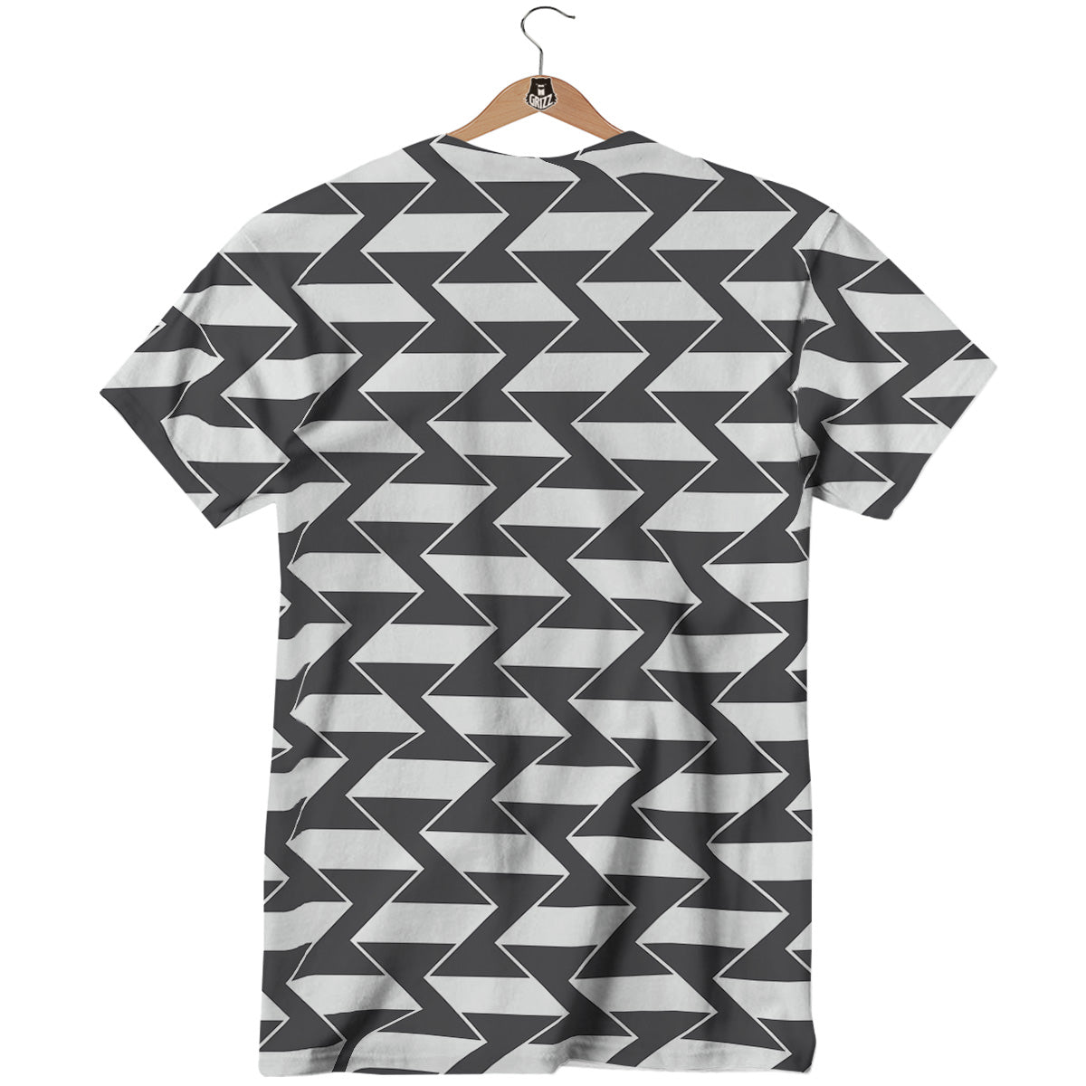 Abstract Heometric Zigzag Print Pattern T-Shirt-grizzshop